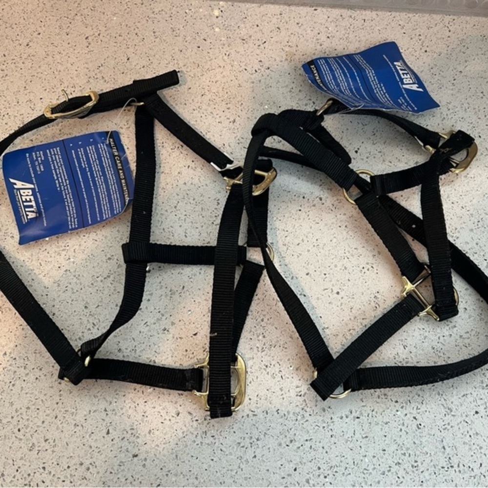 Abetta Weanling Horse Halter (set Of 2) NEW Color black